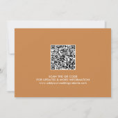 Moderne Kalligrafie - Orange Scannable QR Code Save The Date (Rückseite)