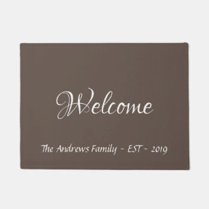 Moderne Kalligrafie Personalisiert Brown Doormat Fußmatte