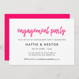 Moderne Kalligrafie Pink-Engagement-Partei Einladung