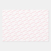 Moderne Kalligrafie Pink Weißes Weihnachten Geschenkpapier Set (Vorderseite 2)