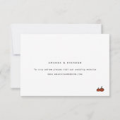 Moderne Kalligrafie Pumpkins Wedding RSVP Card Karte (Rückseite)
