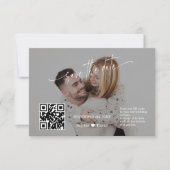 Moderne Kalligrafie QR Code Foto Hochzeit Save The Date (Vorderseite)