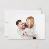 Moderne Kalligrafie QR Code Foto Hochzeit Save The Date (Rückseite)