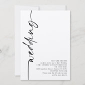 Moderne Kalligrafie QR-Code Hochzeit Einladung (Vorderseite)