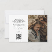 Moderne Kalligrafie-QR-Code-Kalender-Hochzeitsfoto Save The Date (Rückseite)