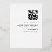 Moderne Kalligrafie QR Code Wedding Real Foil Invi Folieneinladung (Rückseite)