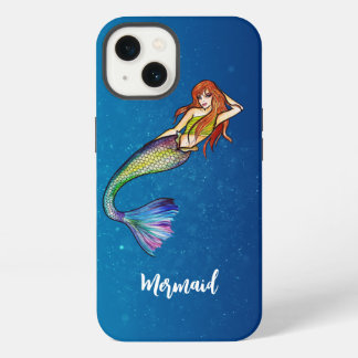 Moderne Kalligrafie Regenbogen Meerjungfrau Rotsch iPhone 13 Hülle