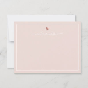 Moderne Kalligrafie-Roségold-Herz-Nachricht Mitteilungskarte