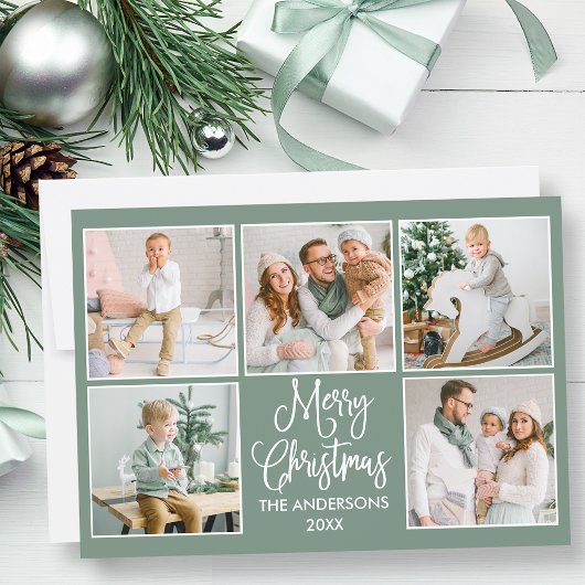 Moderne Kalligrafie Sage Green 5 Foto Weihnachten