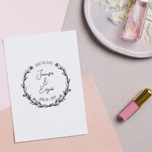 Moderne Kalligrafie Save the Date Hochzeit Gummistempel