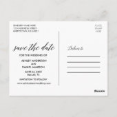 Moderne Kalligrafie Save the Date Kraft Postkarte (Rückseite)