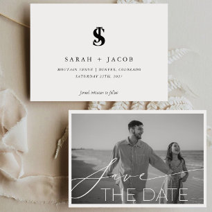 Moderne Kalligrafie-Schrift horizontales Hochzeits Save The Date