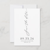 Moderne Kalligrafie-Schrift-QR-Code-Hochzeit Save The Date (Vorderseite)
