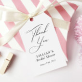 Moderne Kalligrafie Schwarz-Weiß-Brautparty Geschenkanhänger