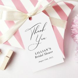 Moderne Kalligrafie Schwarz-Weiß-Brautparty Geschenkanhänger