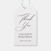 Moderne Kalligrafie Schwarz-Weiß-Brautparty Geschenkanhänger (Vorderseite)