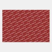 Moderne Kalligrafie Schwarz-weiß Maroon Weihnachte Geschenkpapier Set (Vorderseite 3)
