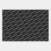 Moderne Kalligrafie Schwarz-weiß Maroon Weihnachte Geschenkpapier Set (Vorderseite)