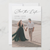 Moderne Kalligrafie Script 2 Foto Save the Date Einladung (Vorderseite)