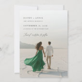 Moderne Kalligrafie Script 2 Foto Save the Date Einladung (Rückseite)