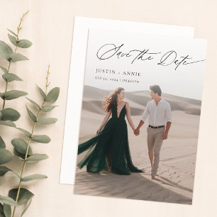 Moderne Kalligrafie Script 2 Foto Save the Date Einladung