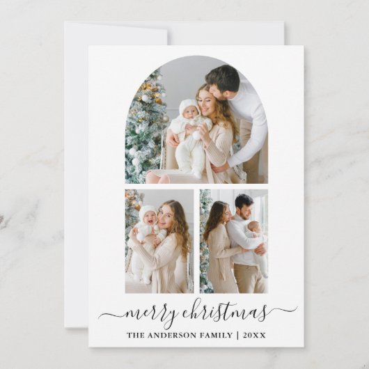 Moderne Kalligrafie Script 3 Foto Arch Weihnachten (Vorderseite)