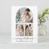 Moderne Kalligrafie Script 3 Foto Arch Weihnachten (Stehend Vorderseite)