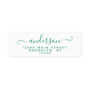 Moderne Kalligrafie Script Classic Green Nachname
