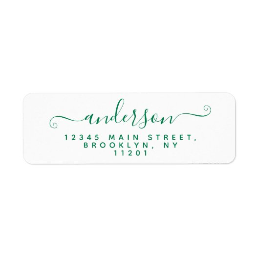 Moderne Kalligrafie Script Classic Green Nachname (Vorne)