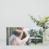 Moderne Kalligrafie Script Danke Hochzeit (Stehend Vorderseite)