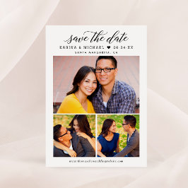 Moderne Kalligrafie Script Foto Collage Wedding Save The Date