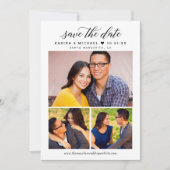 Moderne Kalligrafie Script Foto Collage Wedding Save The Date (Vorderseite)