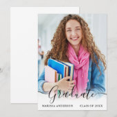 Moderne Kalligrafie Script Foto Grad Ankündigung (Vorne/Hinten)