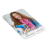 Moderne Kalligrafie Script Foto Grad Ankündigung Magnet (Rechte Seite)