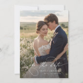 Moderne Kalligrafie-Script-Foto-Hochzeit Save The Date (Vorderseite)