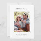 Moderne Kalligrafie-Script-Foto-Hochzeit Save The Date (Vorderseite)