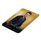 Moderne Kalligrafie Script Grad Foto Ankündigung Magnet (Linke Seite)