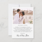 Moderne Kalligrafie-Script Herz 2 Foto Hochzeit  Dankeskarte (Rückseite)