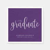 Moderne Kalligrafie Script Lila Abschluss Serviette (Vorderseite)