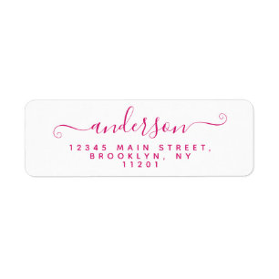 Moderne Kalligrafie Script Magenta Pink Nachname