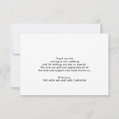 Moderne Kalligrafie Script Sage Green Heart Weddin Dankeskarte (Rückseite)