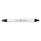Moderne Kalligrafie Script Sage Green Heart Weddin Kugelschreiber (Vorderseite)