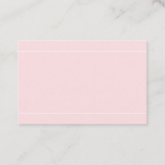 Moderne Kalligrafie Script Schlicht Elegant Pink L Visitenkarte (Rückseite)