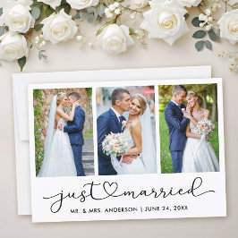 Moderne Kalligrafie - Skript 3 Fotos Hochzeit Ankündigung