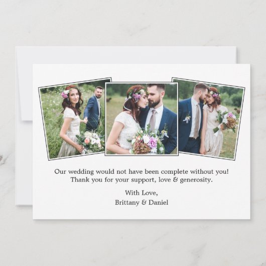 Moderne Kalligrafie - Skript 4 Foto Hochzeit Dankeskarte (Rückseite)