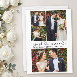 Moderne Kalligrafie - Skript 4 Fotos Hochzeit Ankündigung