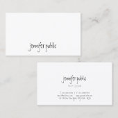 Moderne Kalligrafie-Skript Elegante Einfache Vorla Visitenkarte (Vorne/Hinten)