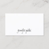 Moderne Kalligrafie-Skript Elegante Einfache Vorla Visitenkarte (Vorderseite)