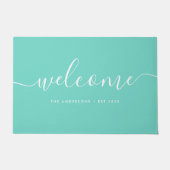 Moderne Kalligrafie-Skripte Willkommensfamilie Fußmatte (Vorderseite)