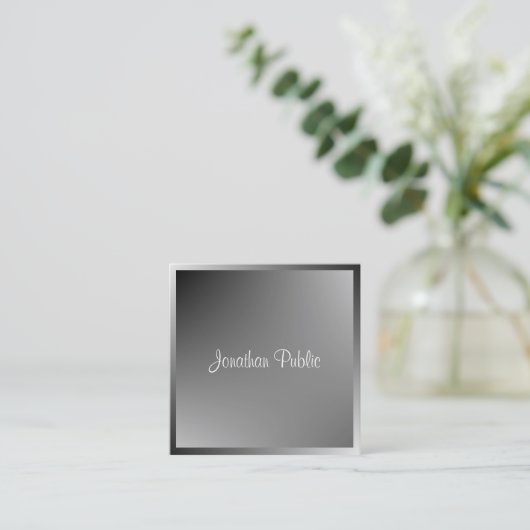 Moderne Kalligrafie-Skriptname Template Elegant Quadratische Visitenkarte (Stehend Vorderseite)